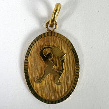 Load image into Gallery viewer, French Aquarius Starsign Zodiac 18K Yellow Gold Charm Medal Pendant