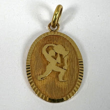Load image into Gallery viewer, French Aquarius Starsign Zodiac 18K Yellow Gold Charm Medal Pendant