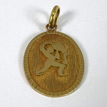 Load image into Gallery viewer, French Aquarius Starsign Zodiac 18K Yellow Gold Charm Medal Pendant