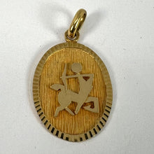 Load image into Gallery viewer, French Sagittarius Starsign Zodiac 18K Yellow Gold Charm Medal Pendant