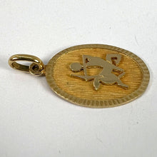 Load image into Gallery viewer, French Sagittarius Starsign Zodiac 18K Yellow Gold Charm Medal Pendant