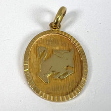 Load image into Gallery viewer, French Taurus Starsign Zodiac 18K Yellow Gold Charm Medal Pendant
