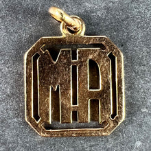 Load image into Gallery viewer, 18K Yellow Gold MA or AM Monogram Initials Charm Pendant
