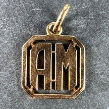 Load image into Gallery viewer, 18K Yellow Gold MA or AM Monogram Initials Charm Pendant