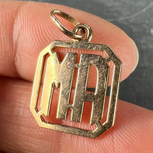 Load image into Gallery viewer, 18K Yellow Gold MA or AM Monogram Initials Charm Pendant