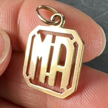 Load image into Gallery viewer, 18K Yellow Gold MA or AM Monogram Initials Charm Pendant