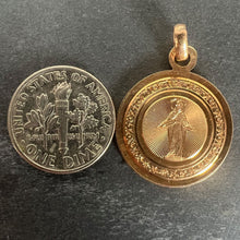 Load image into Gallery viewer, Antique French Engraved Virgin Mary 18K Rose Gold Religious Medal Pendant