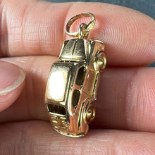 Load image into Gallery viewer, Italian 18K Yellow Gold Mechanical Saloon Car Charm Pendant