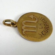 Load image into Gallery viewer, Becker French Zodiac Scorpio Starsign 18K Yellow Gold Charm Pendant