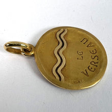 Load image into Gallery viewer, Becker French Zodiac Aquarius Starsign 18K Yellow Gold Charm Pendant