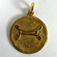 Load image into Gallery viewer, Becker French Zodiac Gemini Starsign 18K Yellow Gold Charm Pendant