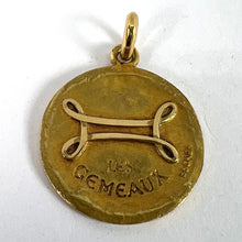 Load image into Gallery viewer, Becker French Zodiac Gemini Starsign 18K Yellow Gold Charm Pendant