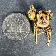 Load image into Gallery viewer, Spanish Guitar Castanets Hat Musicians Chair 18K Yellow Gold Charm Pendant