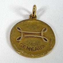 Load image into Gallery viewer, Becker French Zodiac Gemini Starsign 18K Yellow Gold Charm Pendant