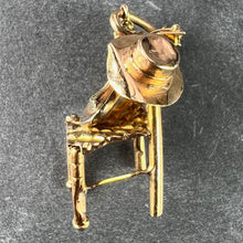 Load image into Gallery viewer, Spanish Guitar Castanets Hat Musicians Chair 18K Yellow Gold Charm Pendant