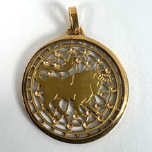 Load image into Gallery viewer, French Taurus Starsign Zodiac 18K Yellow Gold Charm Medal Pendant