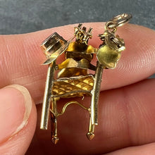 Load image into Gallery viewer, Spanish Guitar Castanets Hat Musicians Chair 18K Yellow Gold Charm Pendant
