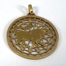 Load image into Gallery viewer, French Taurus Starsign Zodiac 18K Yellow Gold Charm Medal Pendant
