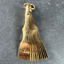 Load image into Gallery viewer, Spanish Fan Bullfight Scene 18K Yellow Gold Enamel Charm Pendant