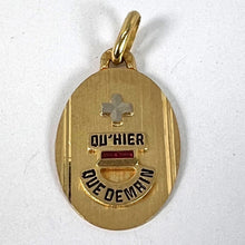 Load image into Gallery viewer, French Augis Plus Qu’Hier 18K Yellow White Gold Enamel Ruby Love Pendant