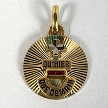 Load image into Gallery viewer, Augis Plus Qu’Hier 18K Yellow White Gold Enamel Lab Created Ruby Love Pendant