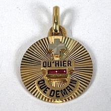 Load image into Gallery viewer, Augis Plus Qu’Hier 18K Yellow White Gold Enamel Lab Created Ruby Love Pendant