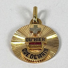 Load image into Gallery viewer, Augis Plus Qu’Hier 18K Yellow White Gold Enamel Lab Created Ruby Love Pendant