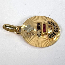 Load image into Gallery viewer, Augis Plus Qu’Hier 18K Yellow White Gold Enamel Lab Created Ruby Love Pendant