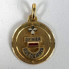 Load image into Gallery viewer, Augis Plus Qu’Hier 18K Yellow White Gold Enamel Lab Created Ruby Love Pendant
