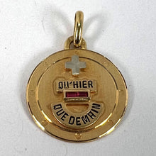 Load image into Gallery viewer, Augis Plus Qu’Hier 18K Yellow White Gold Enamel Lab Created Ruby Love Pendant