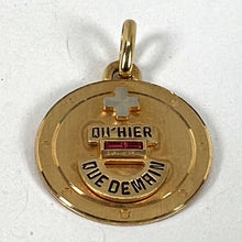 Load image into Gallery viewer, Augis Plus Qu’Hier 18K Yellow White Gold Enamel Lab Created Ruby Love Pendant