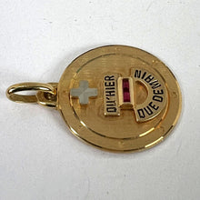 Load image into Gallery viewer, Augis Plus Qu’Hier 18K Yellow White Gold Enamel Lab Created Ruby Love Pendant