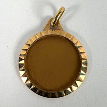 Load image into Gallery viewer, French Round Ridged Frame Matt Blank 18K Yellow Gold Medal Pendant