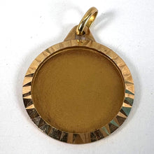 Load image into Gallery viewer, French Round Ridged Frame Matt Blank 18K Yellow Gold Medal Pendant