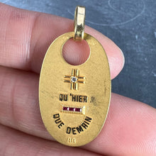 Load image into Gallery viewer, Augis French Plus Qu’Hier Ruby Diamond 18K Yellow Gold Love Charm Pendant