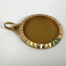 Load image into Gallery viewer, French Round Ridged Frame Matt Blank 18K Yellow Gold Medal Pendant