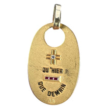 Load image into Gallery viewer, Augis French Plus Qu’Hier Ruby Diamond 18K Yellow Gold Love Charm Pendant