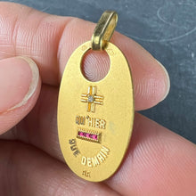 Load image into Gallery viewer, Augis French Plus Qu’Hier Ruby Diamond 18K Yellow Gold Love Charm Pendant