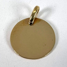 Load image into Gallery viewer, French Round Blank 18K Yellow Gold Medal Pendant