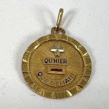 Load image into Gallery viewer, French Augis Plus Qu’Hier 18K Yellow White Gold Enamel Ruby Love Pendant