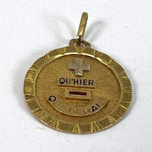 Load image into Gallery viewer, French Augis Plus Qu’Hier 18K Yellow White Gold Enamel Ruby Love Pendant