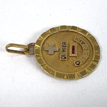 Load image into Gallery viewer, French Augis Plus Qu’Hier 18K Yellow White Gold Enamel Ruby Love Pendant