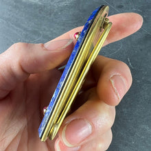 Load image into Gallery viewer, Cartier Becker St Christopher 18 Karat Yellow Gold Medal Lapis Lazuli Ruby Frame