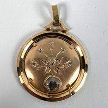 Load image into Gallery viewer, French Floral Flower 18 Karat Rose Gold Rose Cut Diamond Charm Pendant