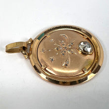 Load image into Gallery viewer, French Floral Flower 18 Karat Rose Gold Rose Cut Diamond Charm Pendant