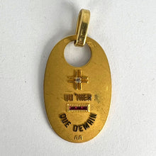 Load image into Gallery viewer, Augis French Plus Qu’Hier Ruby Diamond 18K Yellow Gold Love Charm Pendant