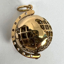 Load image into Gallery viewer, World Globe Italy 18K Yellow Gold Imitiation Pearl Charm Pendant