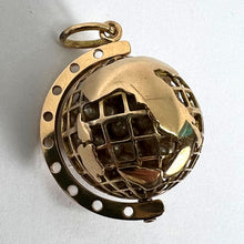 Load image into Gallery viewer, World Globe Italy 18K Yellow Gold Imitiation Pearl Charm Pendant
