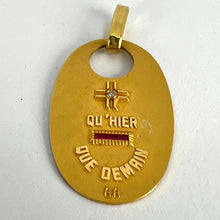 Load image into Gallery viewer, Augis French Plus Qu’Hier Ruby Diamond 18K Yellow Gold Love Charm Pendant