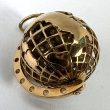Load image into Gallery viewer, World Globe Italy 18K Yellow Gold Imitiation Pearl Charm Pendant
